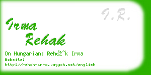 irma rehak business card